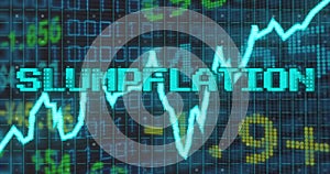 Image of data processing over slumpflation text