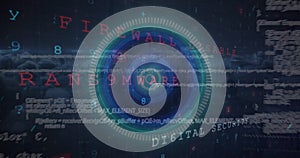 Image of data processing and scan scoping over dark background