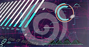 Image of data processing and scope scanning on black background