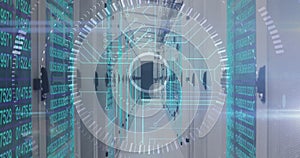 Image of data processing and scope scanning over computer servers
