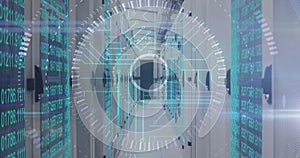 Image of data processing and scope scanning over computer servers