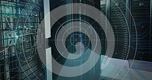 Image of data processing and scope scanning over computer servers