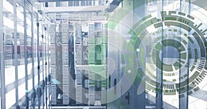 Image of data processing and scope scanning over computer servers