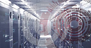 Image of data processing and scope scanning over computer servers