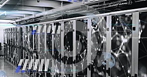 Image of data processing with statistics and connections over computer servers