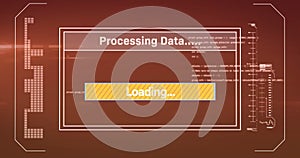 Image of data processing text over screen and computer servers