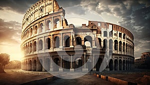 image of a day in the Roman Empire, history scene, gladiators, the Colosseum. Generative ai