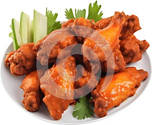 Image of Delicious-looking Buffalo wing. AI-Generated.