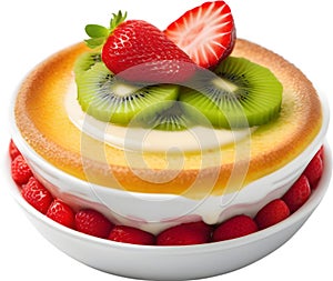 Image of Delicious-looking Cream Brulee. AI-Generated.