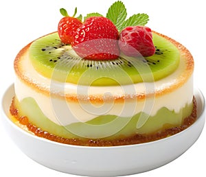 Image of Delicious-looking Cream Brulee. AI-Generated.