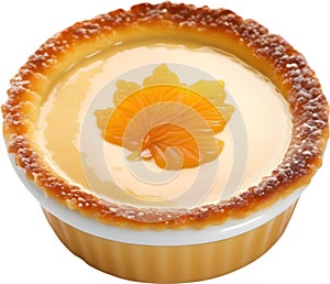 Image of Delicious-looking Cream Brulee. AI-Generated.