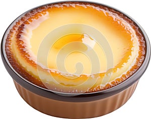 Image of Delicious-looking Cream Brulee. AI-Generated.