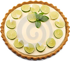 Image of Delicious-looking Key lime pie. AI-Generated.