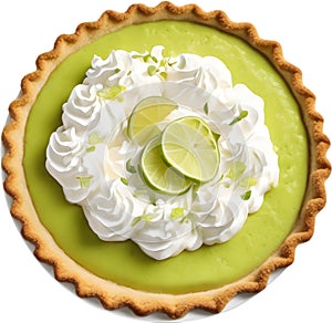 Image of Delicious-looking Key lime pie. AI-Generated.
