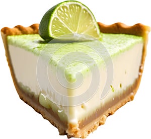 Image of Delicious-looking Key lime pie. AI-Generated.