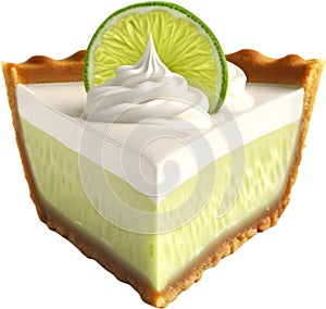 Image of Delicious-looking Key lime pie. AI-Generated.