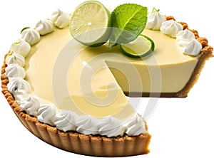 Image of Delicious-looking Key lime pie. AI-Generated.