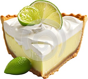 Image of Delicious-looking Key lime pie. AI-Generated. photo