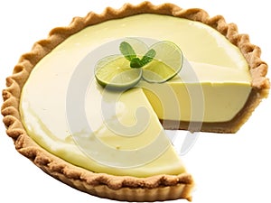 Image of Delicious-looking Key lime pie. AI-Generated.
