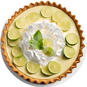 Image of Delicious-looking Key lime pie. AI-Generated.