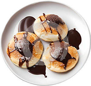 Image of Delicious-looking Poffertjes. AI-Generated.