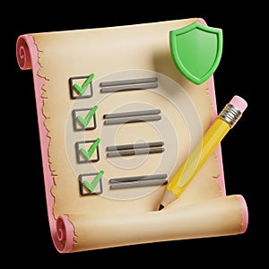 Completed task list with security