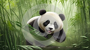 An image depicting a cute giant panda bear cub