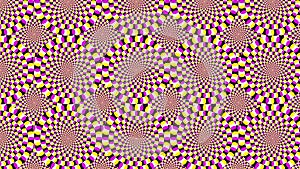 Senza titoloabstract background optical illusion pattern of rotation and spiral of colored dots -1 photo