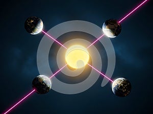 Four planets orbiting a central star
