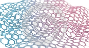abstract hexagonal mesh with gradient color shift