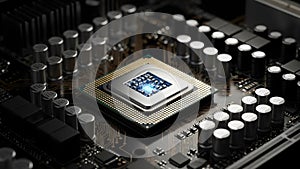 Central processing unit on a motherboard