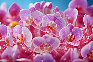 a fresh and healthyflowers close up warm looking flower petals and rain dew gen ai photo