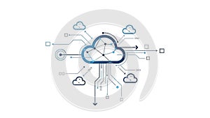 A cloud computing network with interconnected data storage and transfer