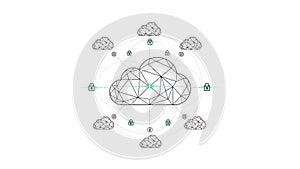 A cloud computing network with secure data storage and protection