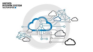 A cloud computing system with interconnected networks and data storage