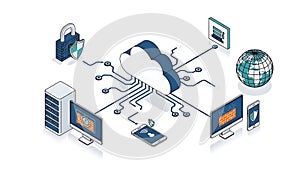 A cloud computing system with secure data storage and various connected devices