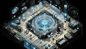 a complex data processing system with holographic interfaces