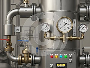 Industrial pressure gauges and valves system