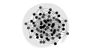 A complex network of interconnected nodes and lines forming a web-like structure silhouette