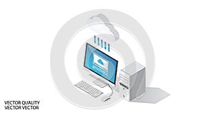 A computer and cloud storage system for data transfer and backup