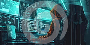 Cybersecurity Threat. Illustration of Hacking Concept