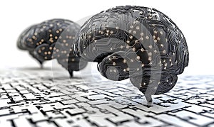 Artificial intelligence brain circuitry technology concept