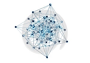 Complex network diagram showcasing interconnected nodes and pathways