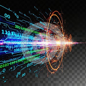 Digital data vortex with binary code
