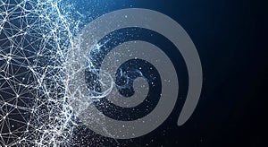 Abstract blue digital network connection background