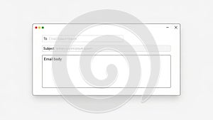 Email composer interface isolated on white background