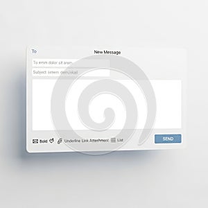 Email composer interface isolated on white background