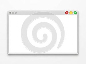 Empty browser window isolated on white background