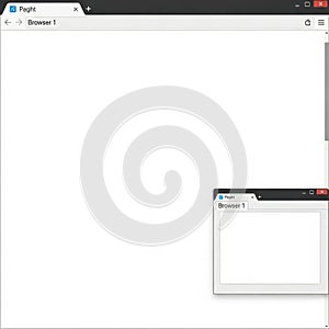 Empty browser window isolated on white background