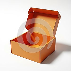 Empty orange cardboard box